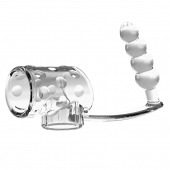 Прозрачная насадка на пенис и мошонку с анальным стимулятором Rilley - Baile - в Благовещенске купить с доставкой
