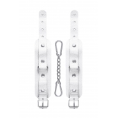 Белые узкие наручники-браслеты со скруглёнными углами - Pecado - купить с доставкой в Благовещенске