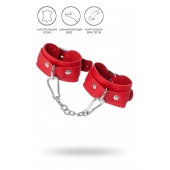Красные кожаные наручники-браслеты со скруглёнными углами - Pecado - купить с доставкой в Благовещенске