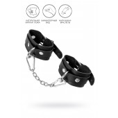 Черные кожаные наручники-браслеты со скруглёнными углами - Pecado - купить с доставкой в Благовещенске