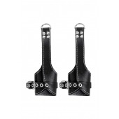 Черные подвесы с белой строчкой - Pecado - купить с доставкой в Благовещенске