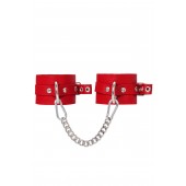Красные мягкие кожаные оковы с люверсами - Pecado - купить с доставкой в Благовещенске