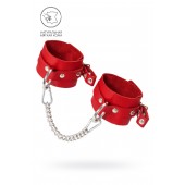Красные мягкие кожаные оковы с люверсами - Pecado - купить с доставкой в Благовещенске