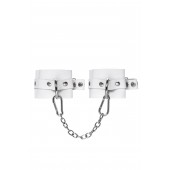 Белые мягкие кожаные оковы с люверсами - Pecado - купить с доставкой в Благовещенске