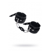 Черные двухслойные наручники с белой строчкой - Pecado - купить с доставкой в Благовещенске