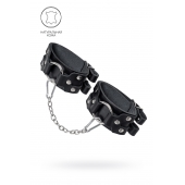 Черные кожаные оковы с двумя ремешками - Pecado - купить с доставкой в Благовещенске