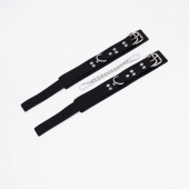 Черные кожаные оковы с регулируемыми ремешками - Crazy Handmade - купить с доставкой в Благовещенске