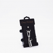 Черные кожаные наручники с хромированной фурнитурой - Crazy Handmade - купить с доставкой в Благовещенске