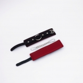 Черно-красные кожаные наручники - Crazy Handmade - купить с доставкой в Благовещенске