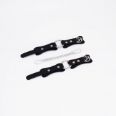 Черные кожаные наручники с кольцом - Crazy Handmade - купить с доставкой в Благовещенске