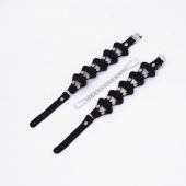 Черные кожаные наручники из звеньев - Crazy Handmade - купить с доставкой в Благовещенске