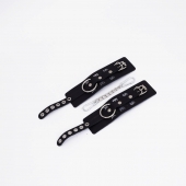 Черные кожаные наручники Sex - Crazy Handmade - купить с доставкой в Благовещенске