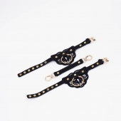 Черные оковы с золотистой фурнитурой - Crazy Handmade - купить с доставкой в Благовещенске