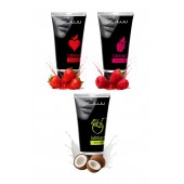 Набор из 3 съедобных лубрикантов JUJU (клубника, малина, кокос) - JuJu - купить с доставкой в Благовещенске