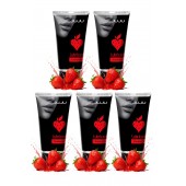 Набор из 5 съедобных лубрикантов JUJU со вкусом клубники - JuJu - купить с доставкой в Благовещенске