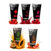 Набор из 5 съедобных лубрикантов JUJU (клубника, малина, тропические фрукты, вишня, грейпфрут) - JuJu - купить с доставкой в Благовещенске