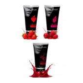 Набор из 3 съедобных лубрикантов JUJU (клубника, малина, вишня) - JuJu - купить с доставкой в Благовещенске