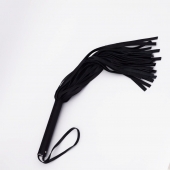 Черный кожаный флоггер - 45 см. - Crazy Handmade - купить с доставкой в Благовещенске