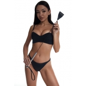 Стек с широким черным кожаным наконечником и металлической ручкой - 67 см. - Crazy Handmade - купить с доставкой в Благовещенске