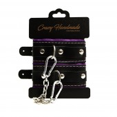 Черно-фиолетовые скругленные наручники с мягкой подкладкой - Crazy Handmade - купить с доставкой в Благовещенске