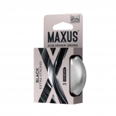 Черные утолщенные презервативы MAXUS Extra Strong с железным кейсом - 3 шт. - Maxus - купить с доставкой в Благовещенске