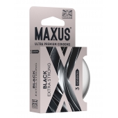 Черные утолщенные презервативы MAXUS Extra Strong с железным кейсом - 3 шт. - Maxus - купить с доставкой в Благовещенске
