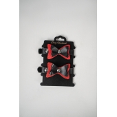 Черно-красные кожаные наручники с бантиками - Crazy Handmade - купить с доставкой в Благовещенске