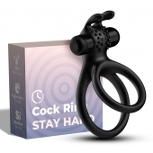 Черное эрекционное виброкольцо с подхватом мошонки Stay Hard - Boys of Toys - в Благовещенске купить с доставкой