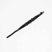 Черный ажурный чокер с золотистой фурнитурой - Crazy Handmade - купить с доставкой в Благовещенске