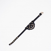 Черный чокер с клепками и золотистой фурнитурой - Crazy Handmade - купить с доставкой в Благовещенске