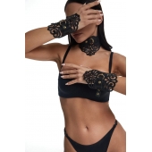 Фигурный набор для БДСМ-игр с узорами и золотистой фурнитурой - Crazy Handmade - купить с доставкой в Благовещенске