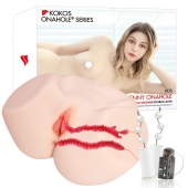 Мастурбатор-полуторс с двойным слоем материала и вибрацией Jenny Onahole Real Vagina - KOKOS - в Благовещенске купить с доставкой