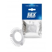 Эластичное эрекционное кольцо с 3 шариками и шипами - Sex Expert - в Благовещенске купить с доставкой