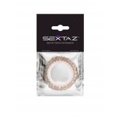 Эрекционное кольцо с бежевыми «ресничками» - Sextaz - в Благовещенске купить с доставкой