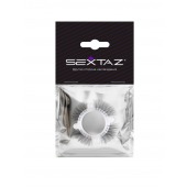 Эластичное кольцо с «ресничками» и 4 шариками - Sextaz - в Благовещенске купить с доставкой