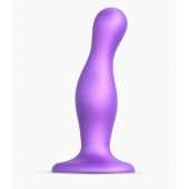 Фиолетовая насадка Strap-On-Me Dildo Plug Curvy size M - Strap-on-me - купить с доставкой в Благовещенске