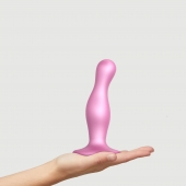 Розовая насадка Strap-On-Me Dildo Plug Curvy size M - Strap-on-me - купить с доставкой в Благовещенске