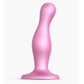 Розовая насадка Strap-On-Me Dildo Plug Curvy size M - Strap-on-me - купить с доставкой в Благовещенске