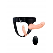 Женский страпон с 2 насадками, вибрацией и пультом ДУ - Erowoman-Eroman - купить с доставкой в Благовещенске