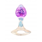 Сиреневатая анальная пробка с ручкой - 8,5 см. - AnaLove