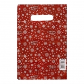 Красный подарочный новогодний пакет с вырубной ручкой (20х30 см) - Сима-Ленд - купить с доставкой в Благовещенске