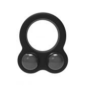Черное эрекционное кольцо с утяжелителями Cockring Dual Weight - Dream Toys - в Благовещенске купить с доставкой