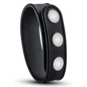 Черное эрекционное кольцо на кнопках - Blush Novelties - в Благовещенске купить с доставкой