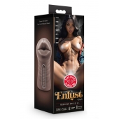 Коричневый мастурбатор-ротик Krystal Vibrating Masturbator - Blush Novelties - в Благовещенске купить с доставкой