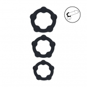 Набор из 3 эрекционных колец Beaded Silicone Cockring Set - Shots Media BV - в Благовещенске купить с доставкой