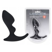 Черная анальная пробка для массажа простаты Double Ripple Silicone Prostate Massager - Shots Media BV - в Благовещенске купить с доставкой