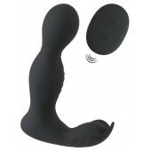 Черная анальная пробка с вибрацией, вращением и пультом ДУ RC Butt Plug with 2 Functions - Orion - в Благовещенске купить с доставкой