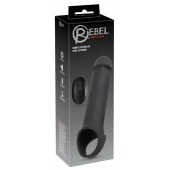 Черная вибронасадка для пениса с хомутом для мошонки и пультом ДУ Remote Controlled Penis Extension - Orion - в Благовещенске купить с доставкой