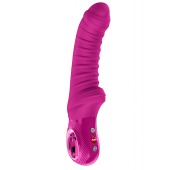 Лиловый вибратор Tiger с ребрышками - 22,5 см. - Fun Factory