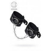 Черные оковы из толстой кожи с люверсами - Pecado - купить с доставкой в Благовещенске